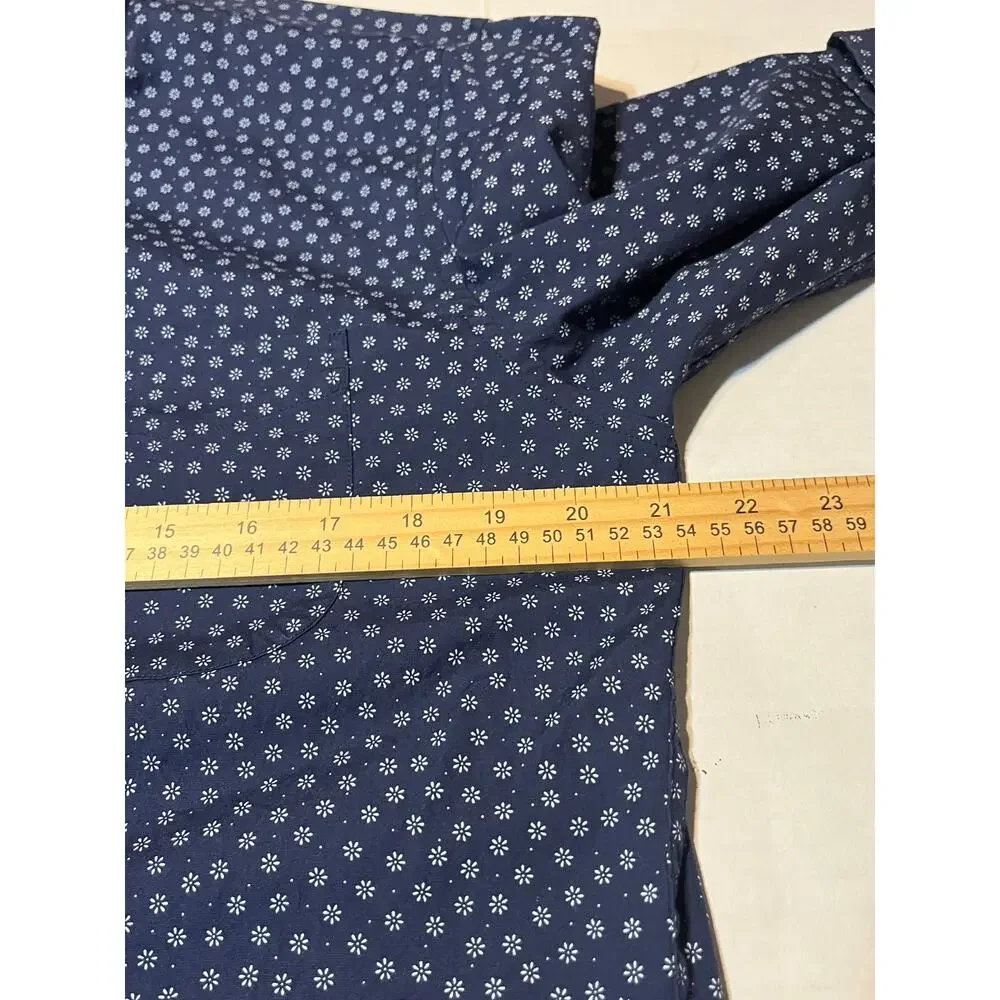 J. CREW Men's Secret Wash Shirt Classic Cotton Button Up Floral Blue Size Medium